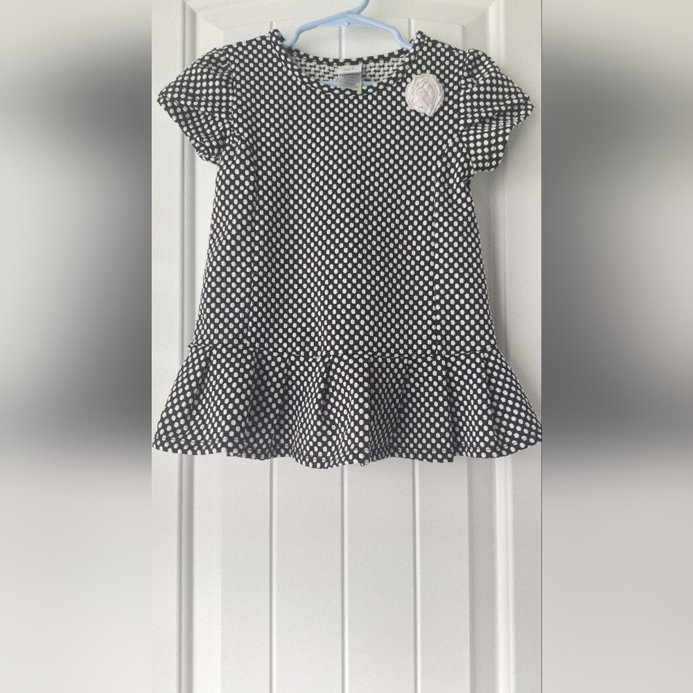 Healthtex Black and White Polka Dot Dress
